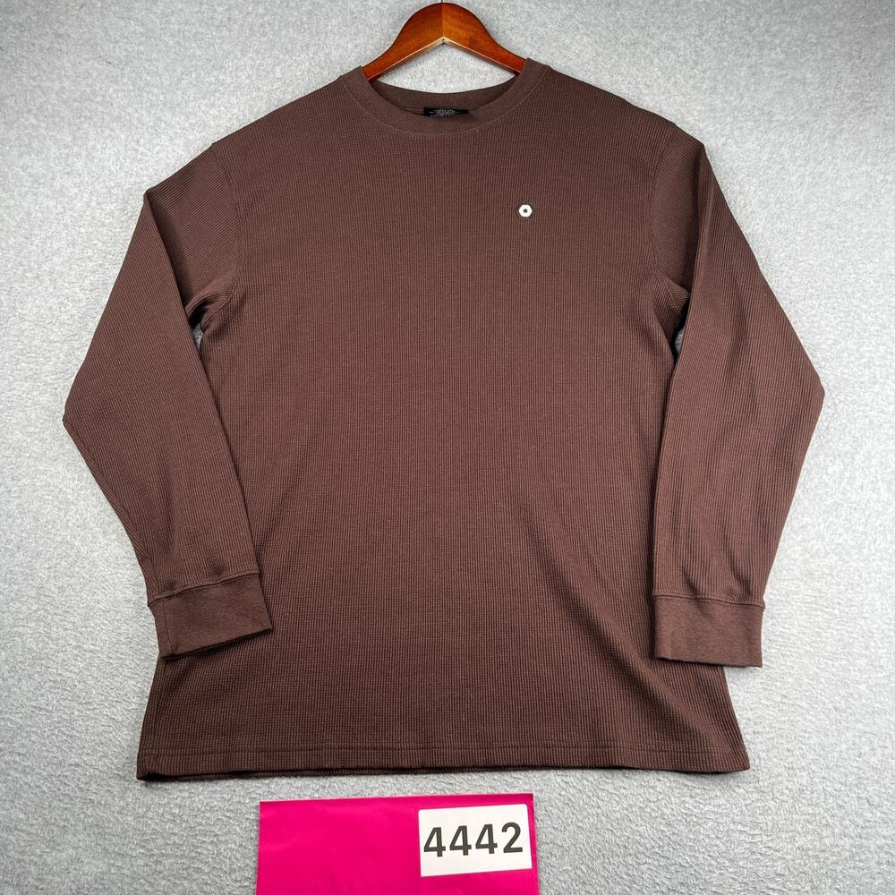 Southpole Waffle Knit Long Sleeve Casual Brown Casual Mens XL